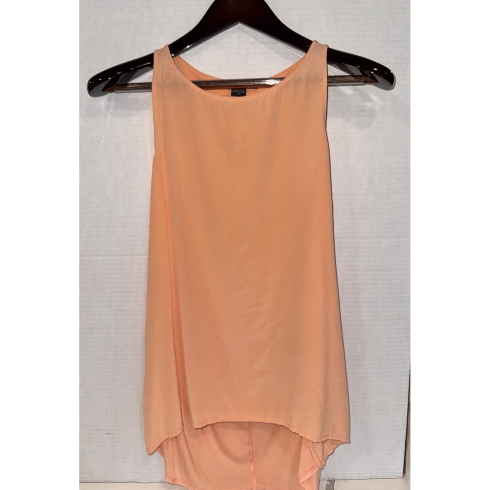 Armani Exchange Peach Mulberry Silk Lyocell Sleeveless High Low Top Medium